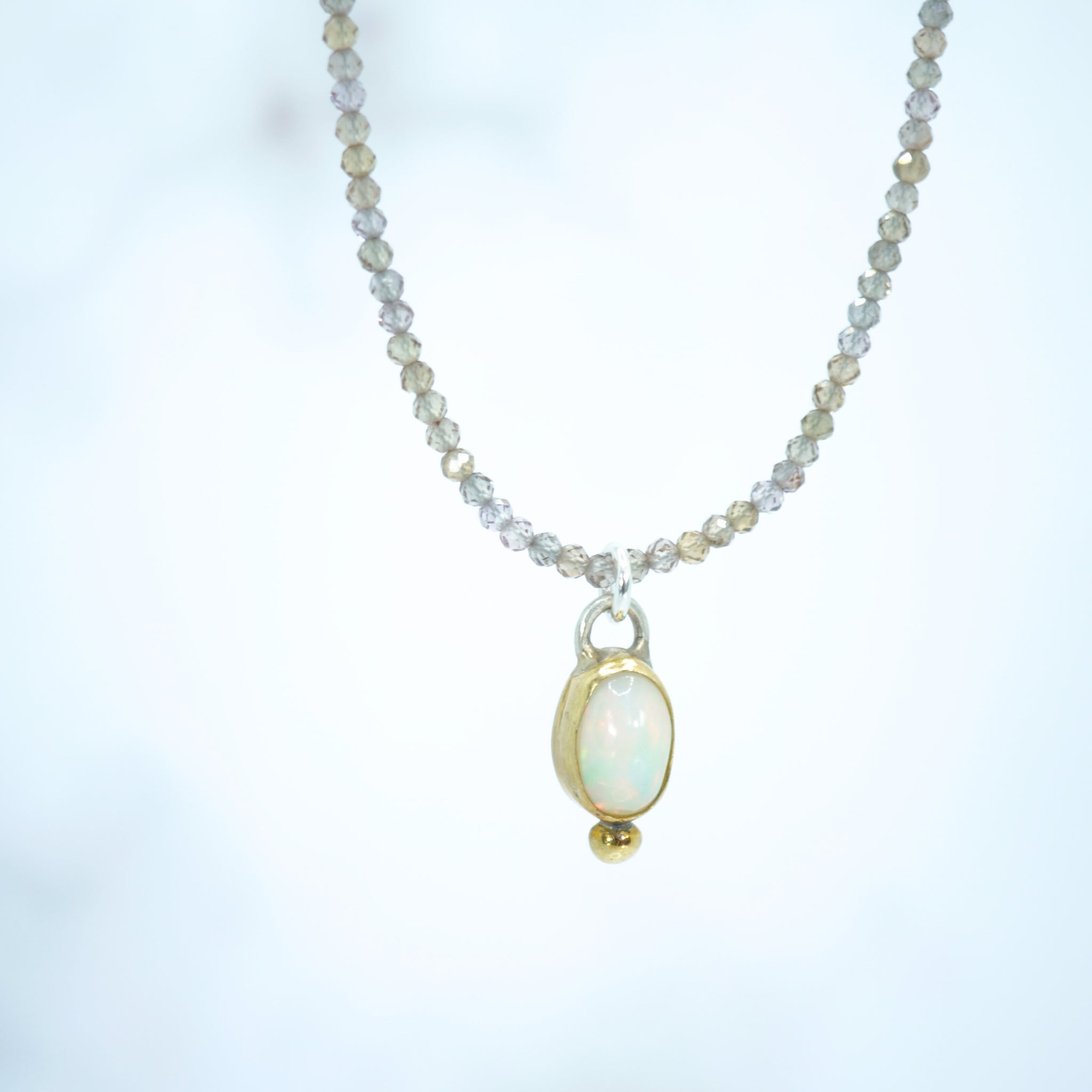 Two Tone Opal Gemstone Necklace