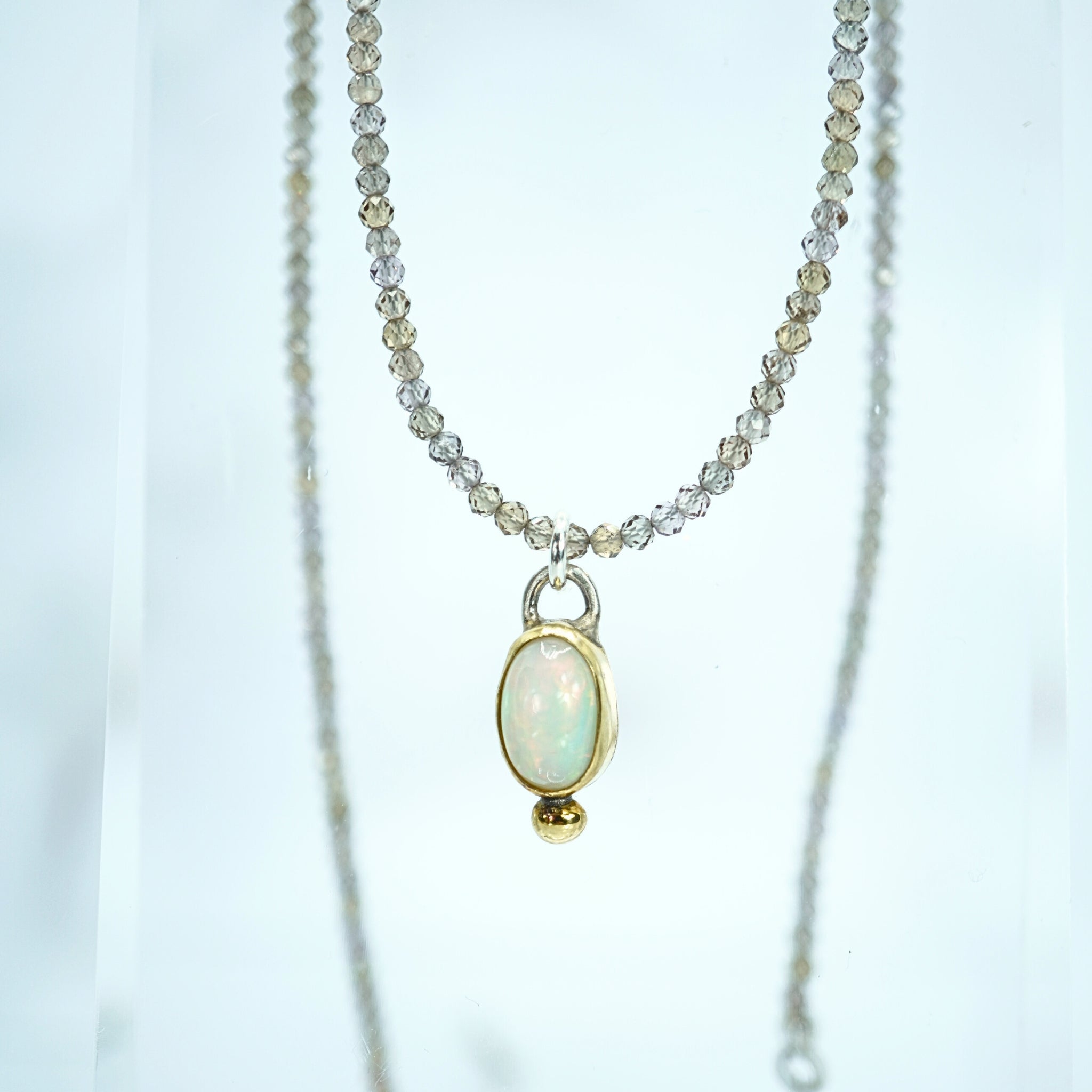 Two Tone Opal Gemstone Necklace