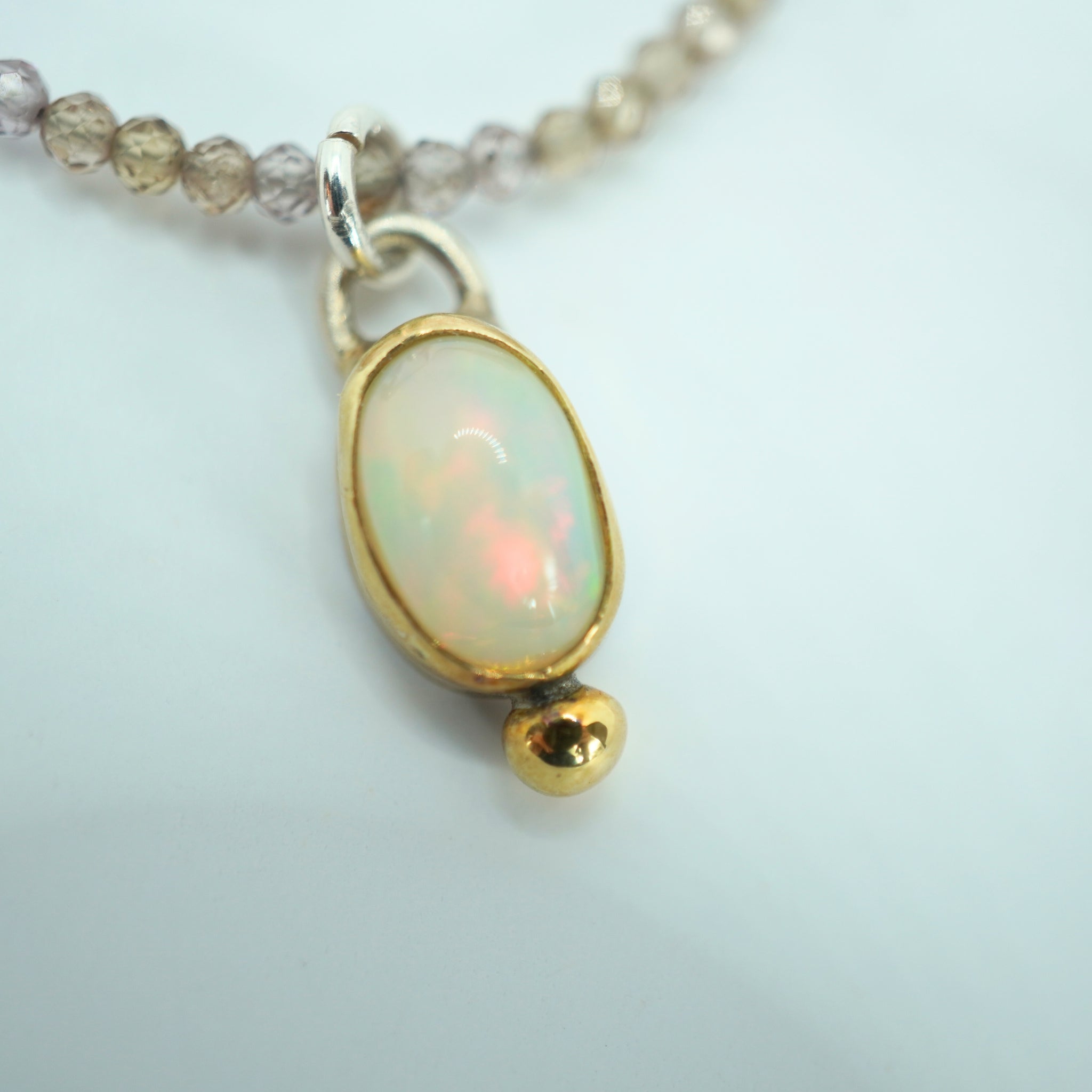 Two Tone Opal Gemstone Necklace