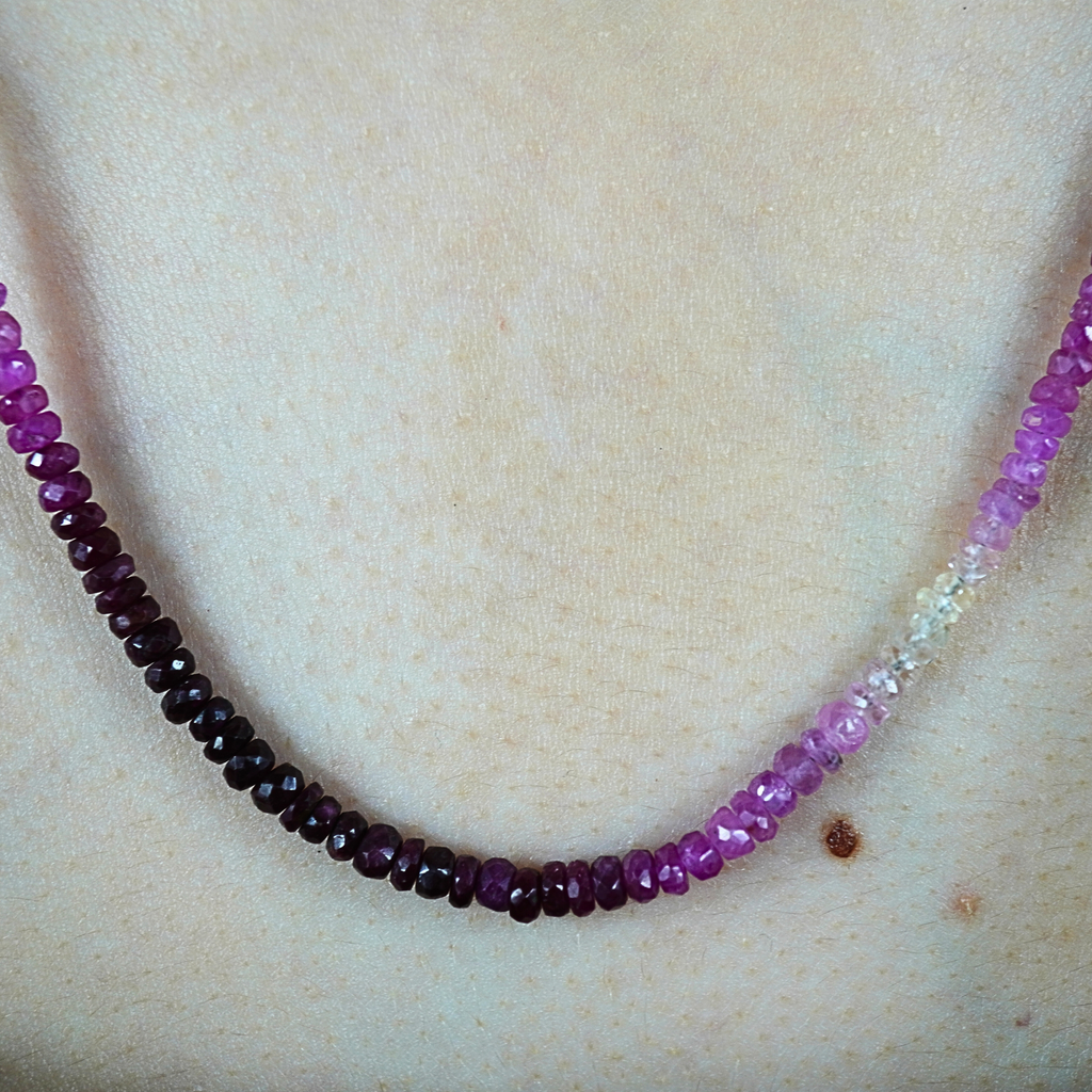 ombre ruby necklace